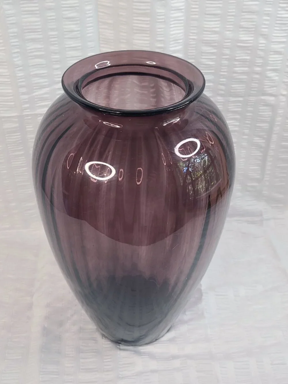 Vintage Anchor Hocking Amethyst Plum Purple Optic Rib 12.5